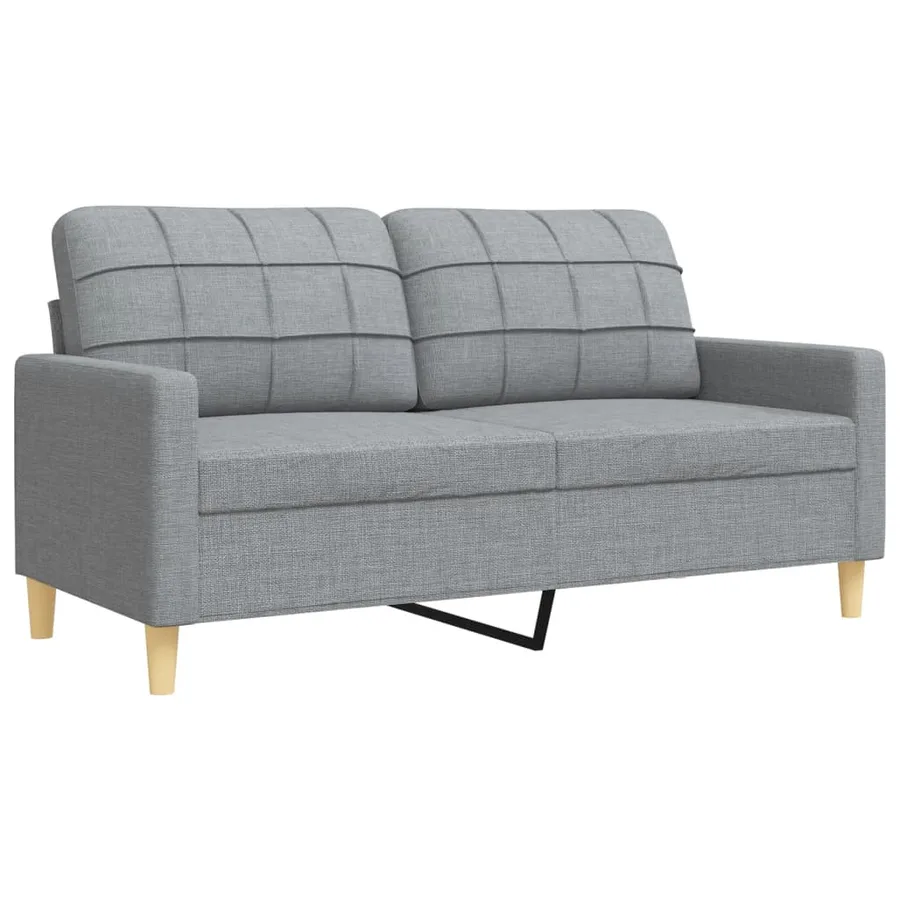 Ensemble de canapés 3 pcs avec repose-pied gris clair tissu - 4