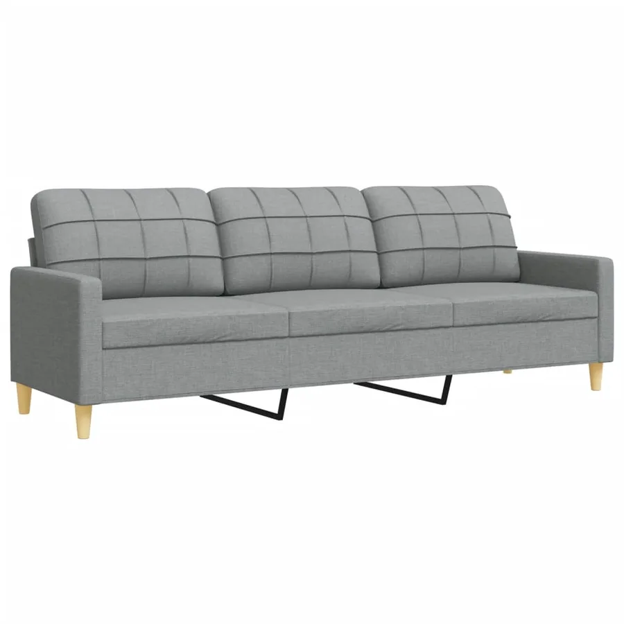 Ensemble de canapés 3 pcs avec repose-pied gris clair tissu - 5