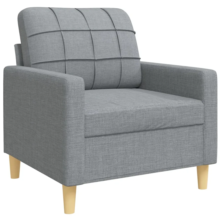 Ensemble de canapés 4 pcs avec repose-pied gris clair tissu - 4