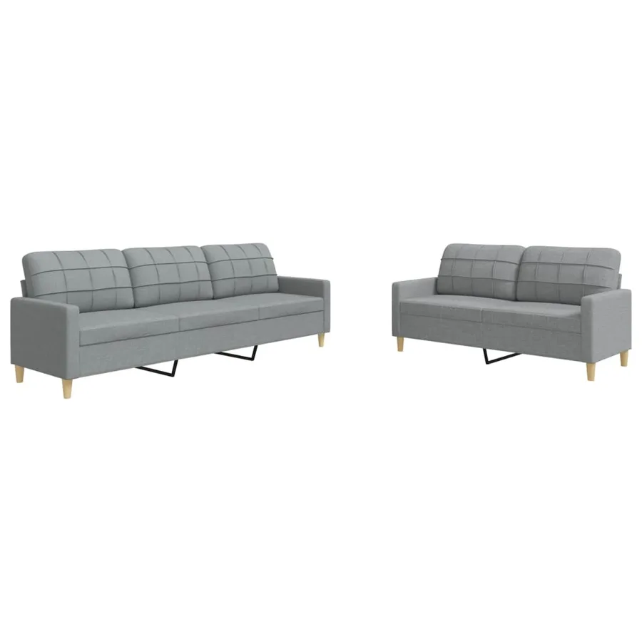 Ensemble de canapés 2 pcs gris clair tissu - 2