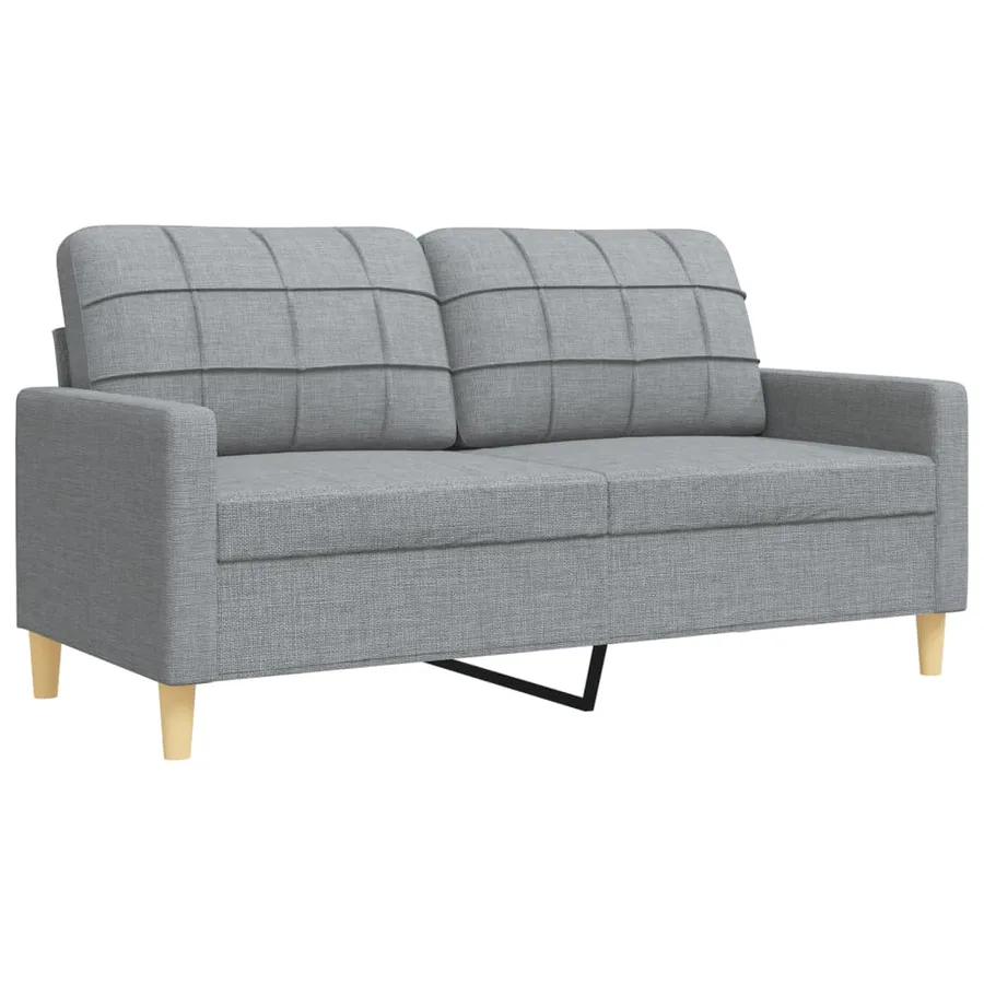 Ensemble de canapés 2 pcs gris clair tissu - 4