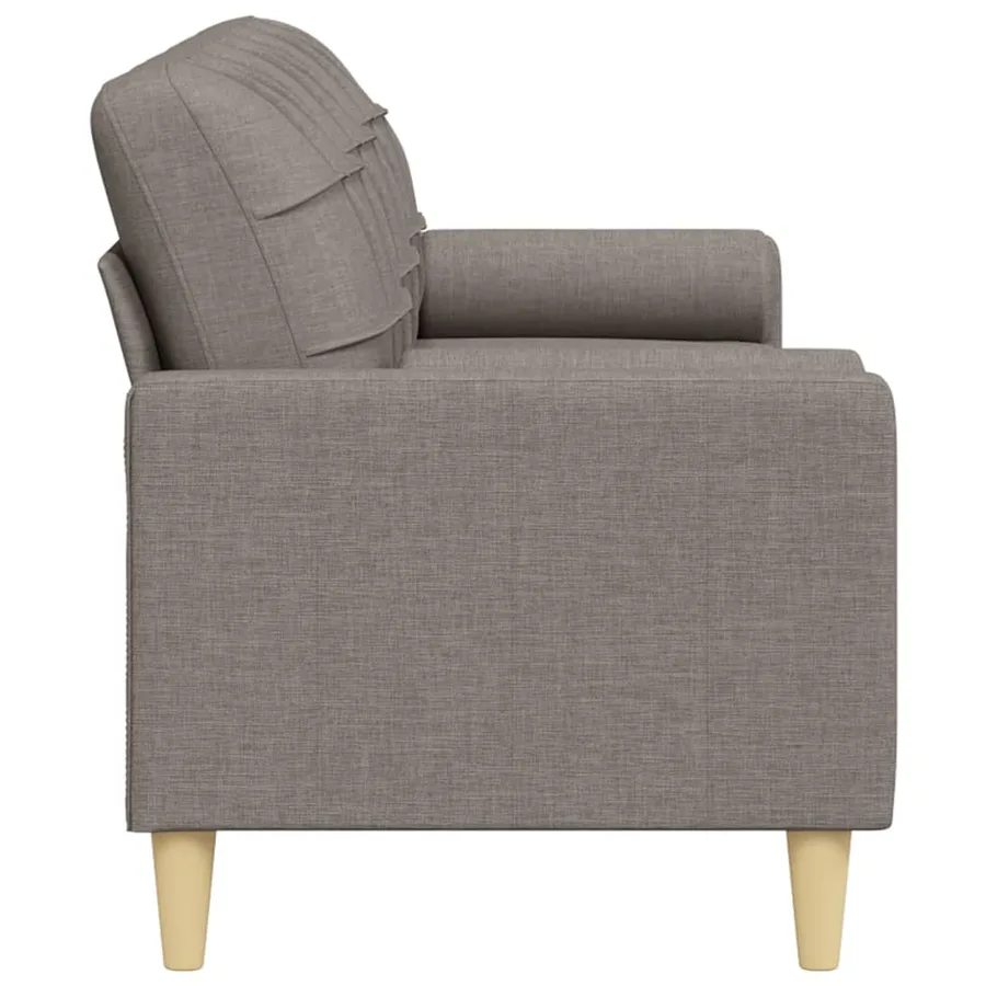 Canapé 3 places avec oreillers décoratifs taupe 210 cm tissu - 4