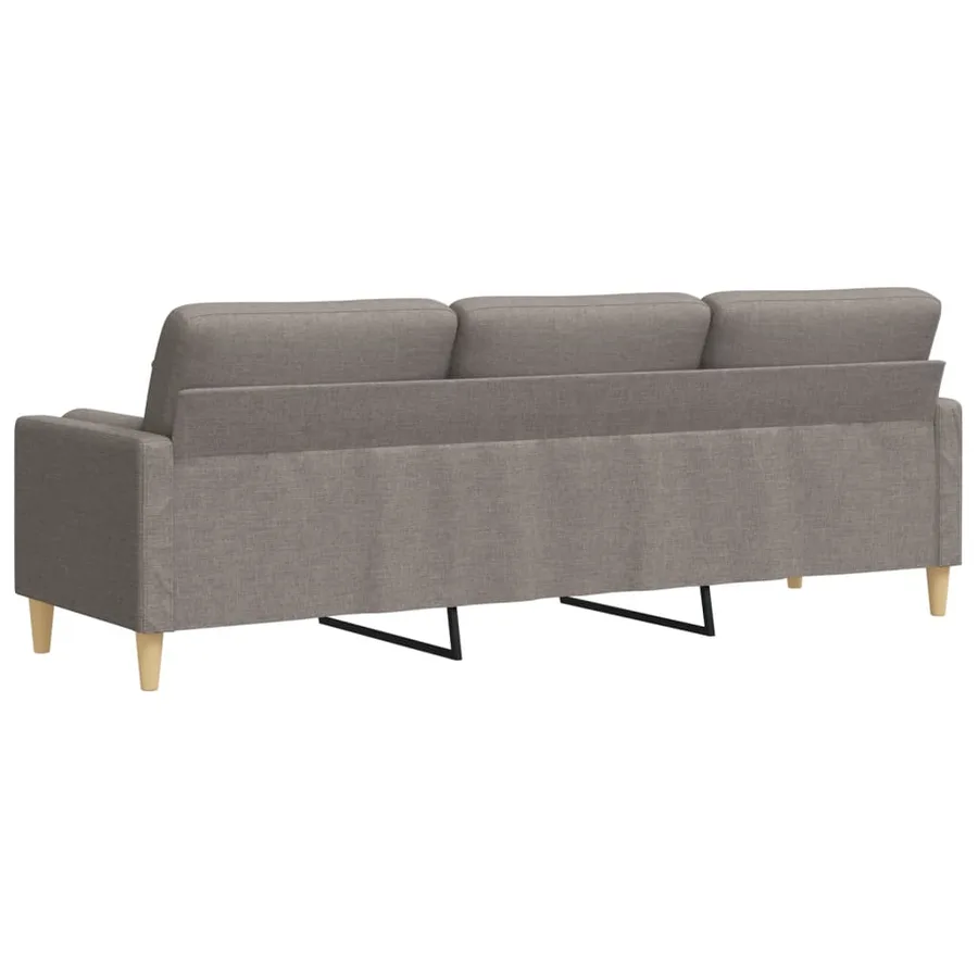 Canapé 3 places avec oreillers décoratifs taupe 210 cm tissu - 5