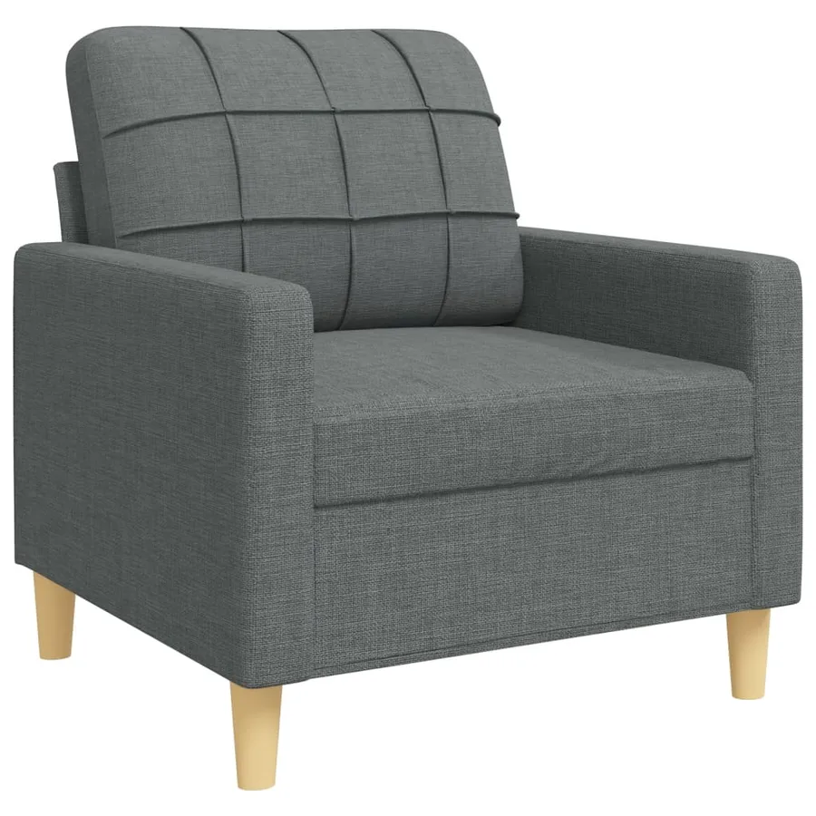 Ensemble de canapés 3 pcs coussins décoratifs gris foncé tissu - 4