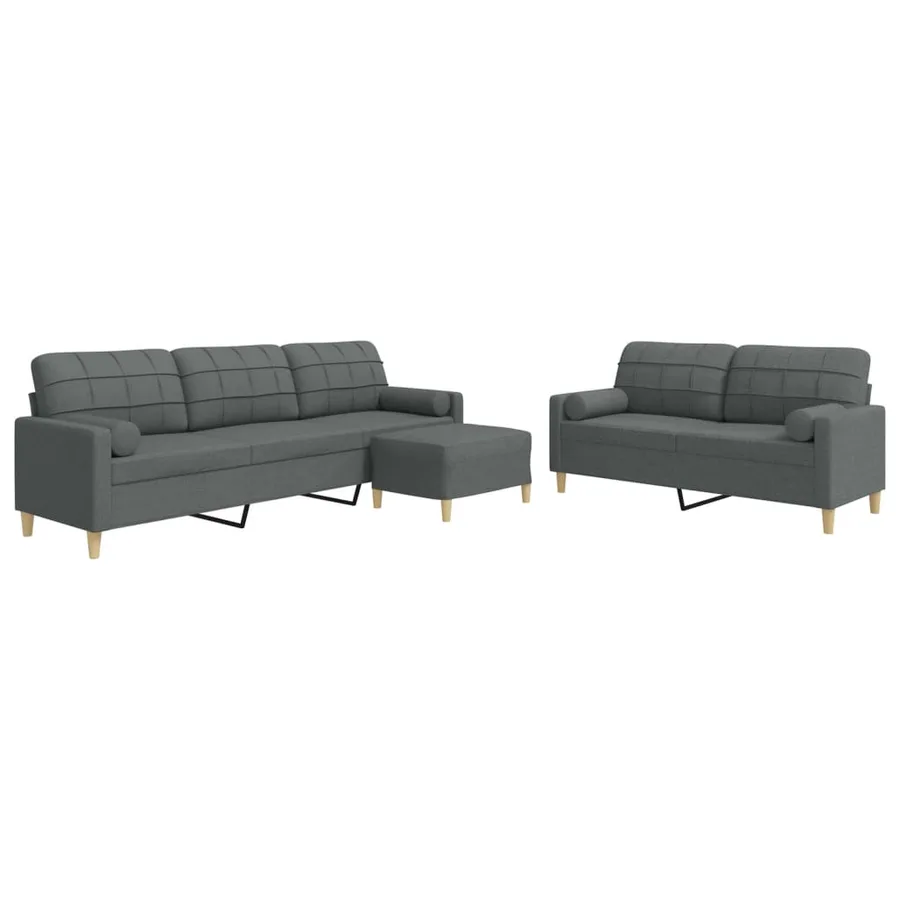 Ensemble de canapés 3 pcs repose-pied et coussins décoratifs - 2