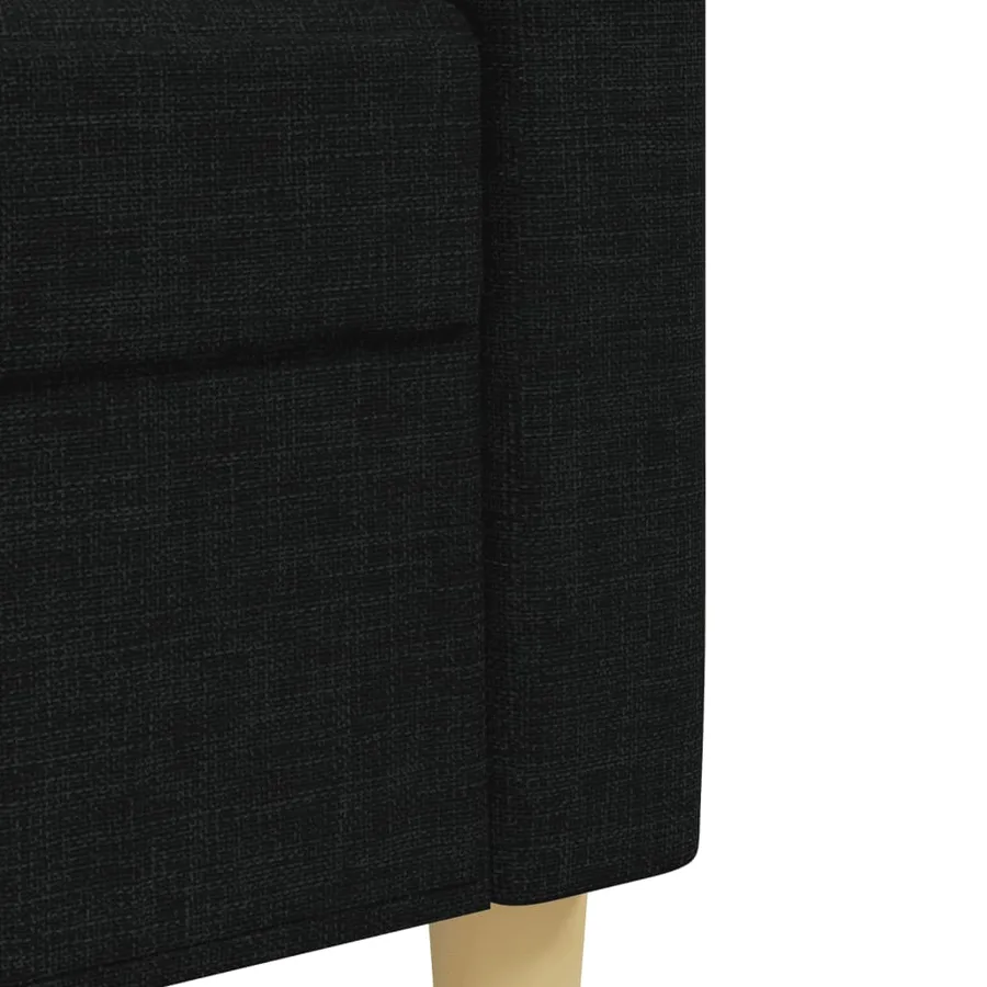 Ensemble de canapés 3 pcs avec repose-pied noir tissu - 7
