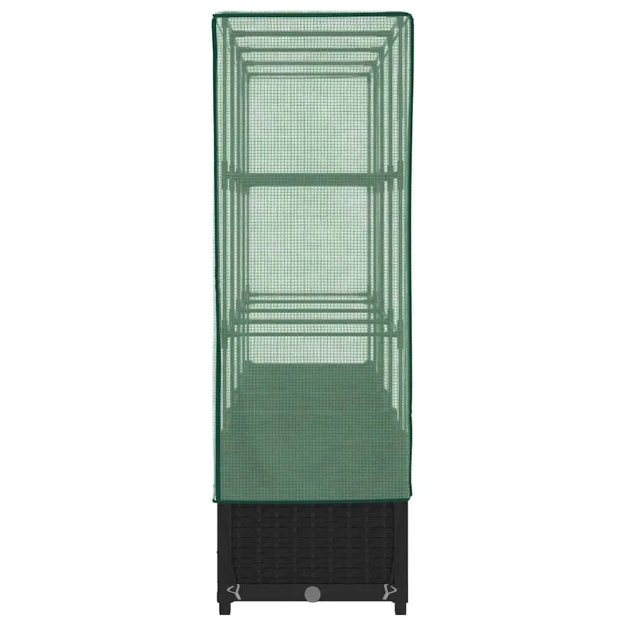 Lit surélevé avec housse de serre aspect rotin 160 x 40 x 138 cm - 5