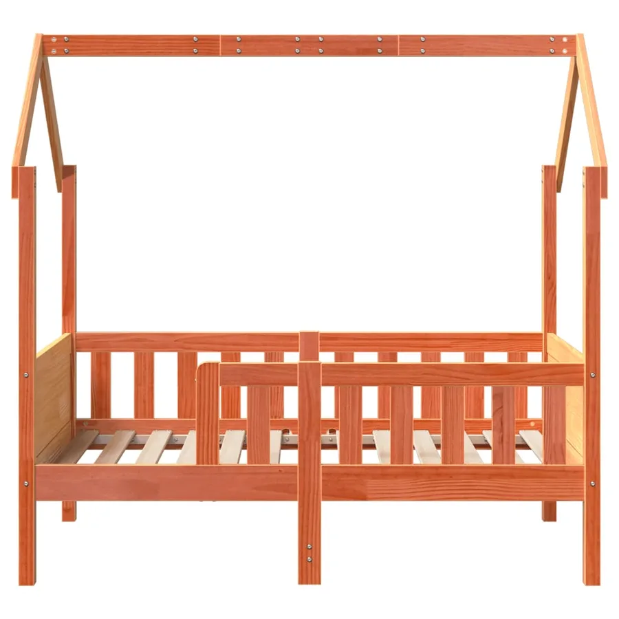 Cadre de lit d'enfants forme de maison sans matelas pin - 4