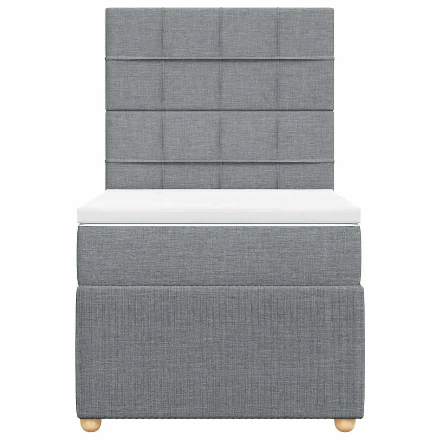 Sommier à lattes de lit et matelas Gris clair 90x190 cm Tissu - 6
