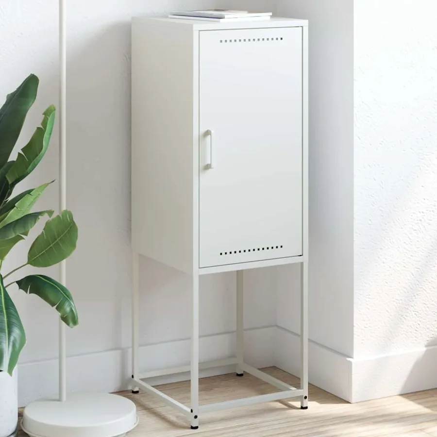 Buffet haut blanc 36x39x107 cm acier