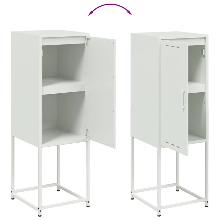 Buffet haut blanc 36x39x107 cm acier - 10