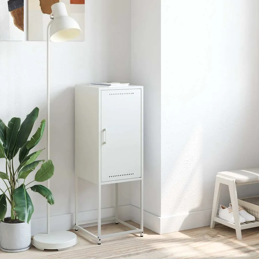 Buffet haut blanc 36x39x107 cm acier - 3