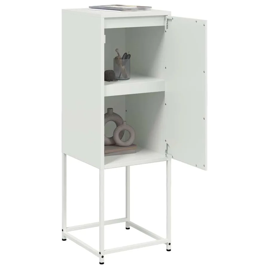 Buffet haut blanc 36x39x107 cm acier - 5