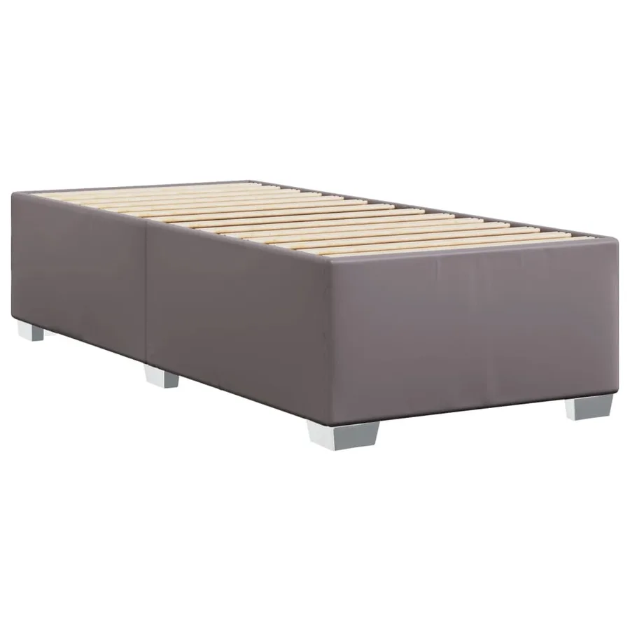 Cadre de lit sans matelas gris 80x200 cm similicuir - 6