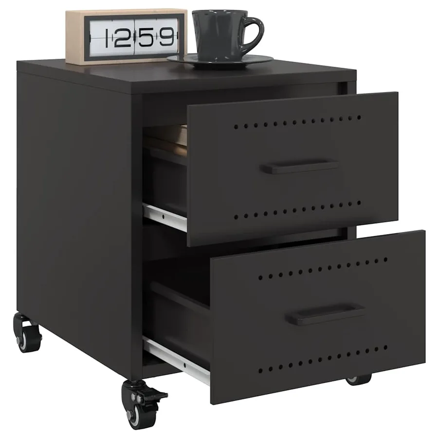 Tables de chevet 2 pcs noir 36x39x43,5 cm acier - 4