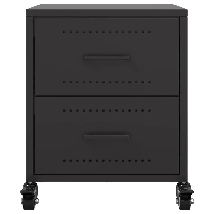 Tables de chevet 2 pcs noir 36x39x43,5 cm acier - 5