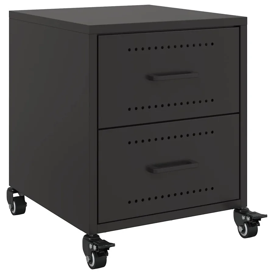 Tables de chevet 2 pcs noir 36x39x43,5 cm acier - 6