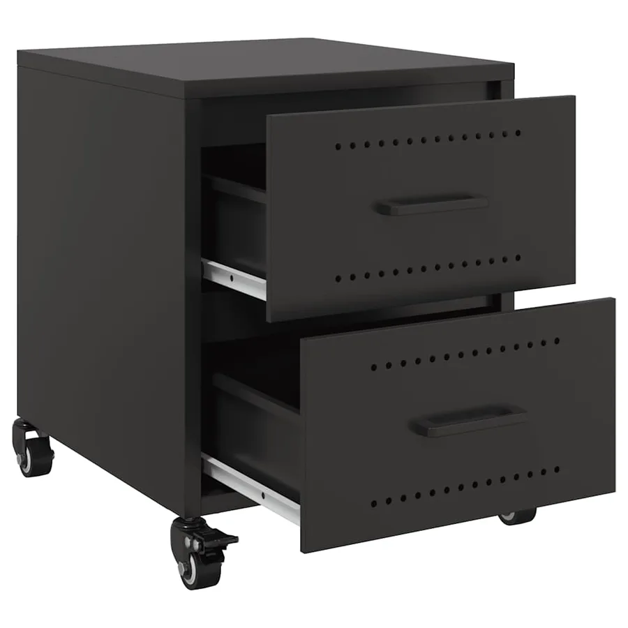 Tables de chevet 2 pcs noir 36x39x43,5 cm acier - 9