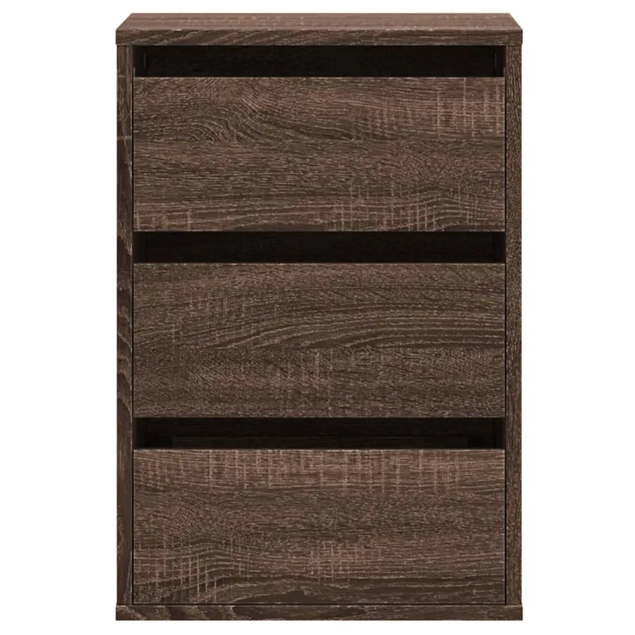 Commode d'angle chêne marron 40x41x58 cm bois d'ingénierie - 4