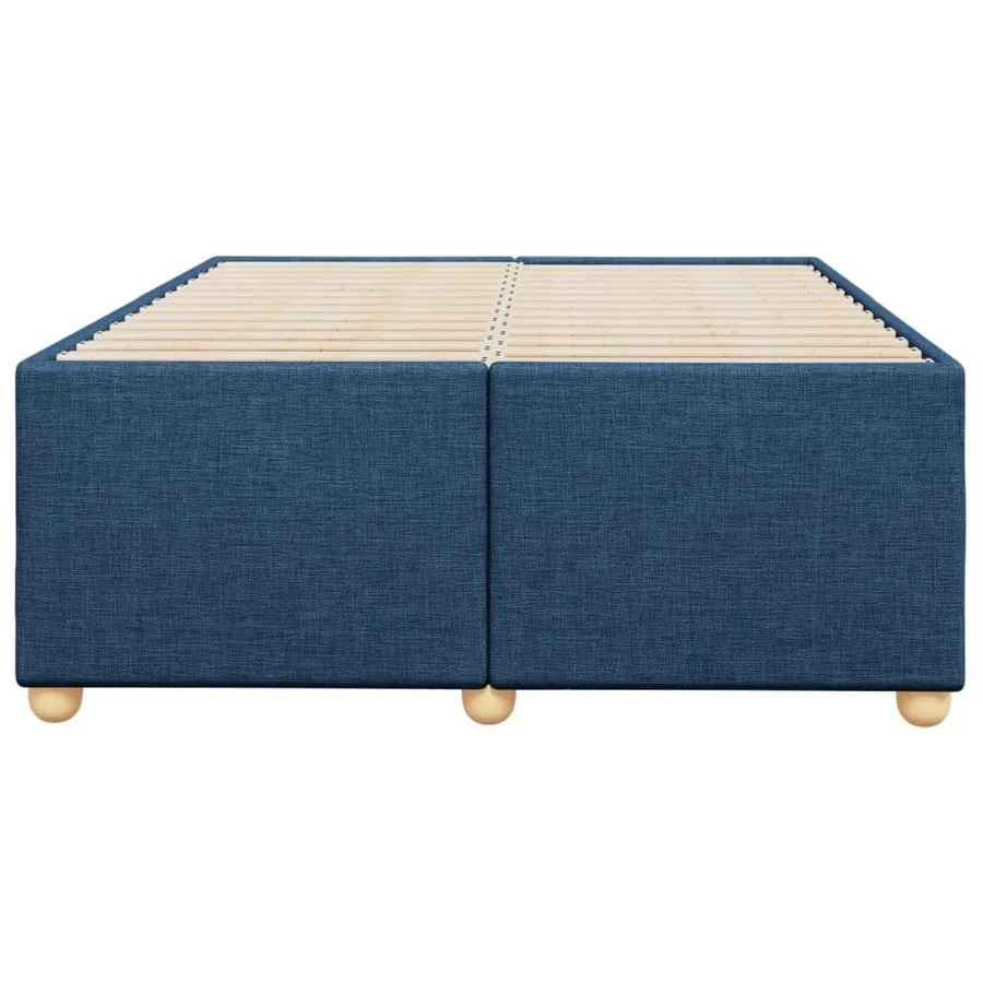 Cadre de lit sans matelas bleu 120x200 cm tissu - 4