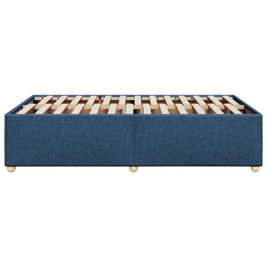 Cadre de lit sans matelas bleu 120x200 cm tissu - 5