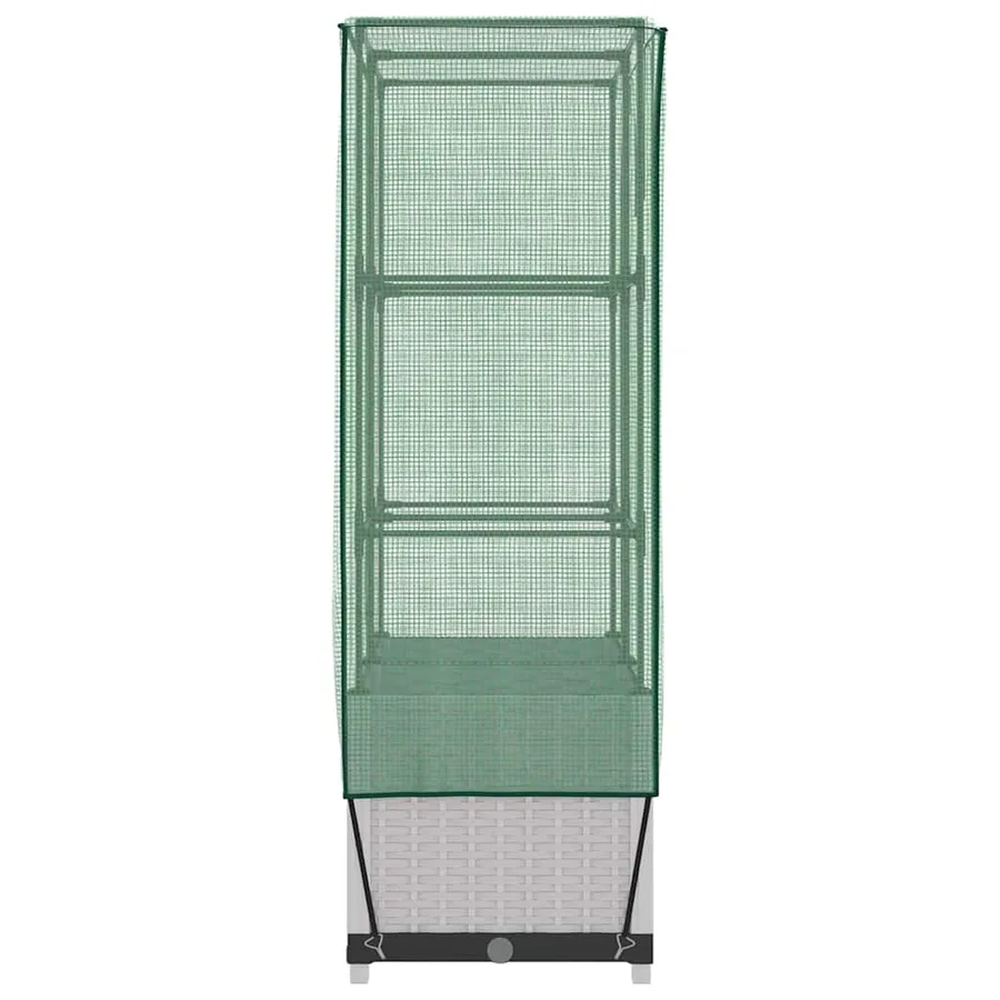 Jardinière surélevée avec housse aspect rotin 80x40x138 cm - 5