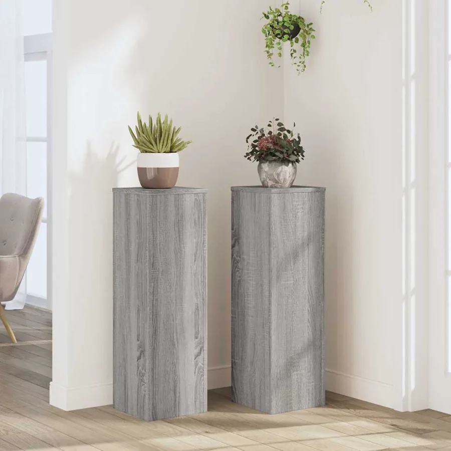 Supports pour plantes 2 pcs sonoma gris bois d'ingénierie