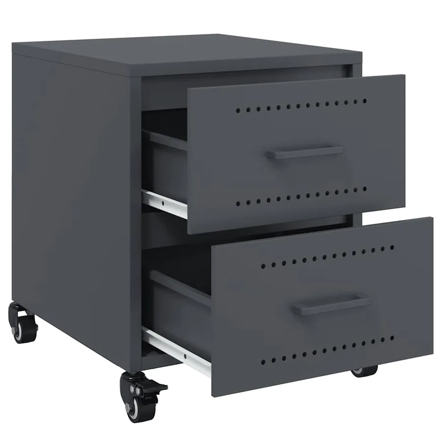Tables de chevet 2 pcs anthracite 36x39x43,5 cm acier - 9