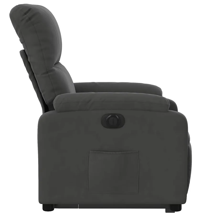 Fauteuil inclinable électrique gris foncé tissu microfibre - 10