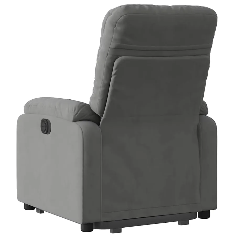Fauteuil inclinable électrique gris foncé tissu microfibre - 11