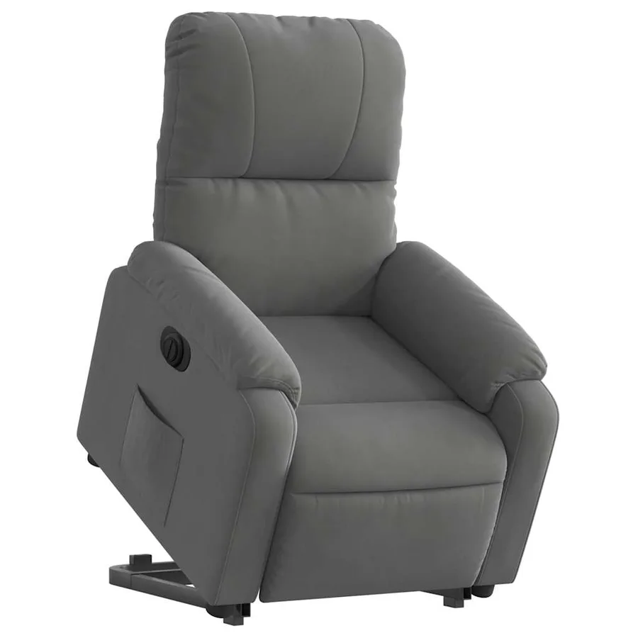 Fauteuil inclinable électrique gris foncé tissu microfibre - 3