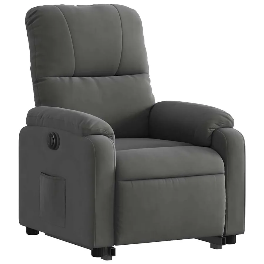 Fauteuil inclinable électrique gris foncé tissu microfibre - 4
