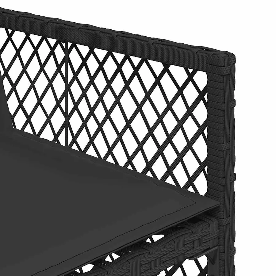 Ensemble à manger de jardin coussins 5pcs noir résine tressée - 8