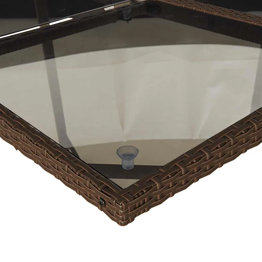 Ensemble à manger de jardin et coussins 9 pcs marron poly rotin - 7