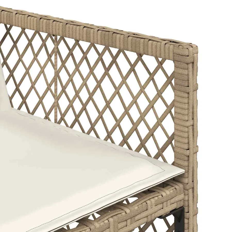 Ensemble à manger de jardin et coussins 17 pcs beige - 9