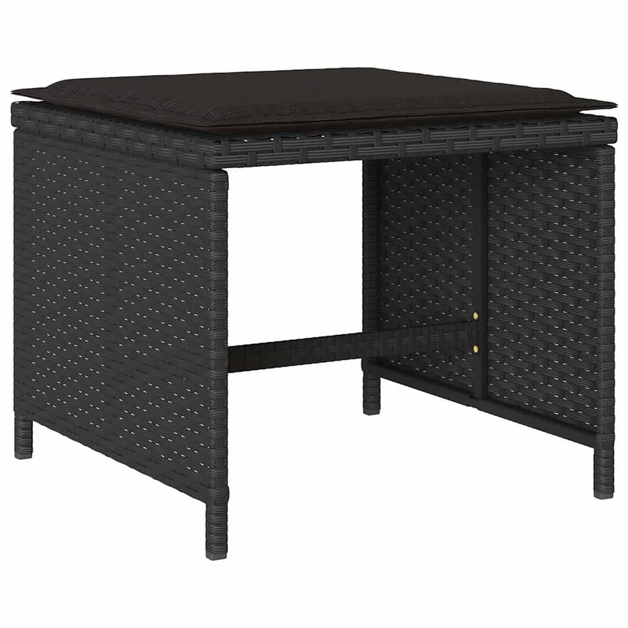 Ensemble à manger de jardin 13 pcs coussins noir résine tressée - 6