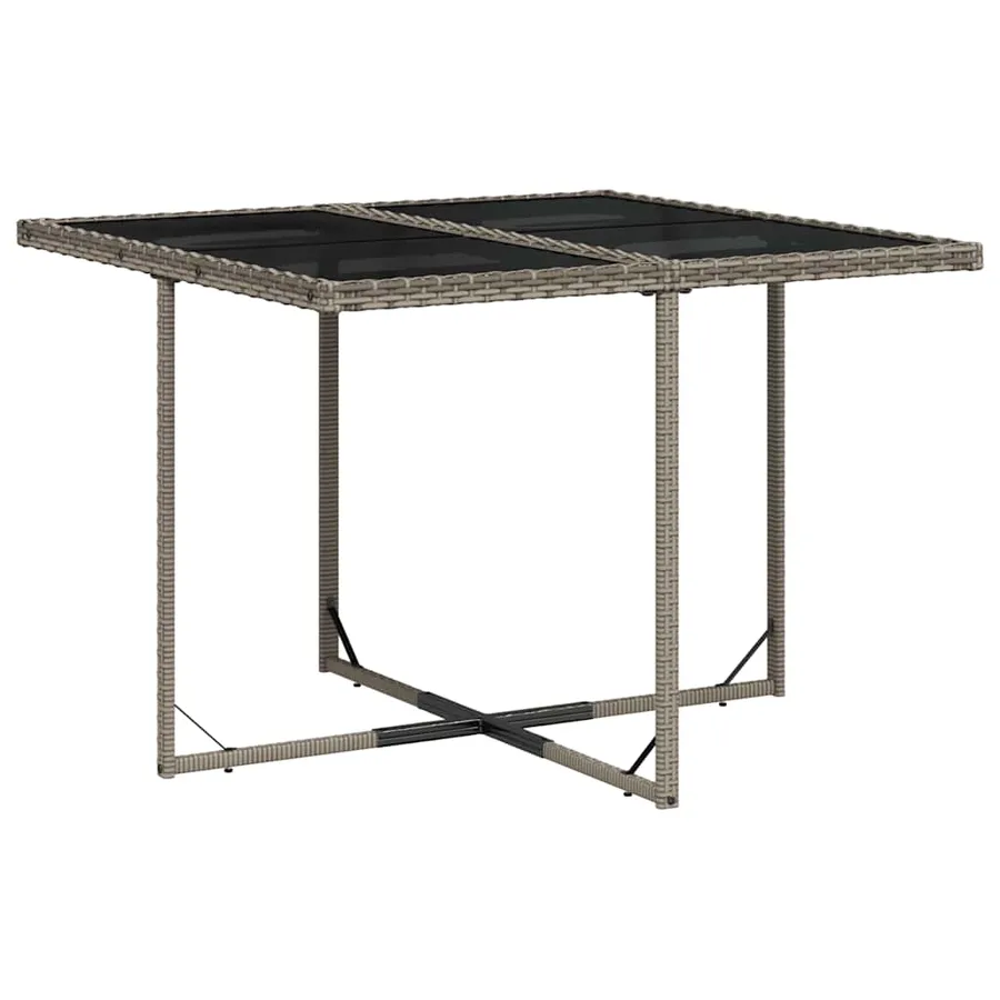 Ensemble à manger de jardin et coussins 7 pcs gris rotin - 4