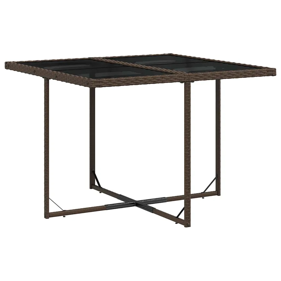 Ensemble à manger de jardin 5 pcs et coussins marron poly rotin - 4
