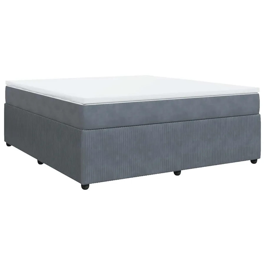 Sommier à lattes de lit et matelas Gris foncé 180x200cm Velours - 2