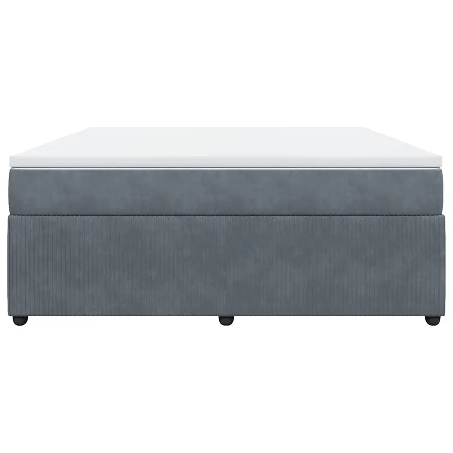 Sommier à lattes de lit et matelas Gris foncé 180x200cm Velours - 4