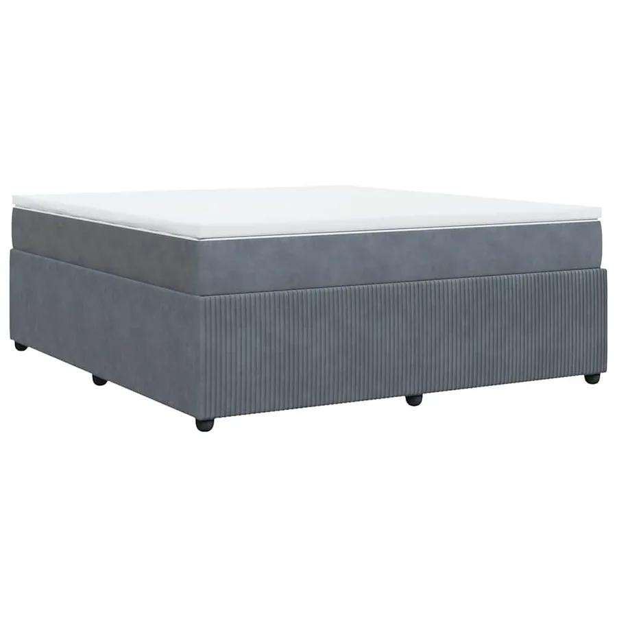 Sommier à lattes de lit et matelas Gris foncé 180x200cm Velours - 9