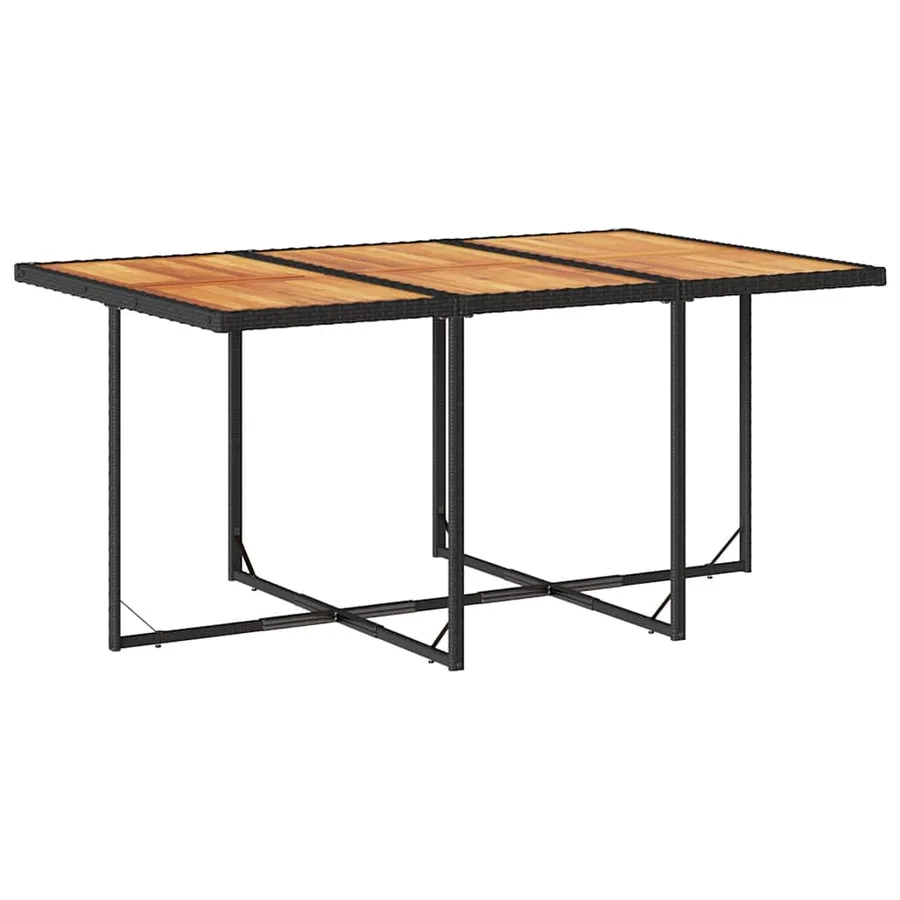Ensemble à manger de jardin coussins 7pcs Noir Résine tressée - 4