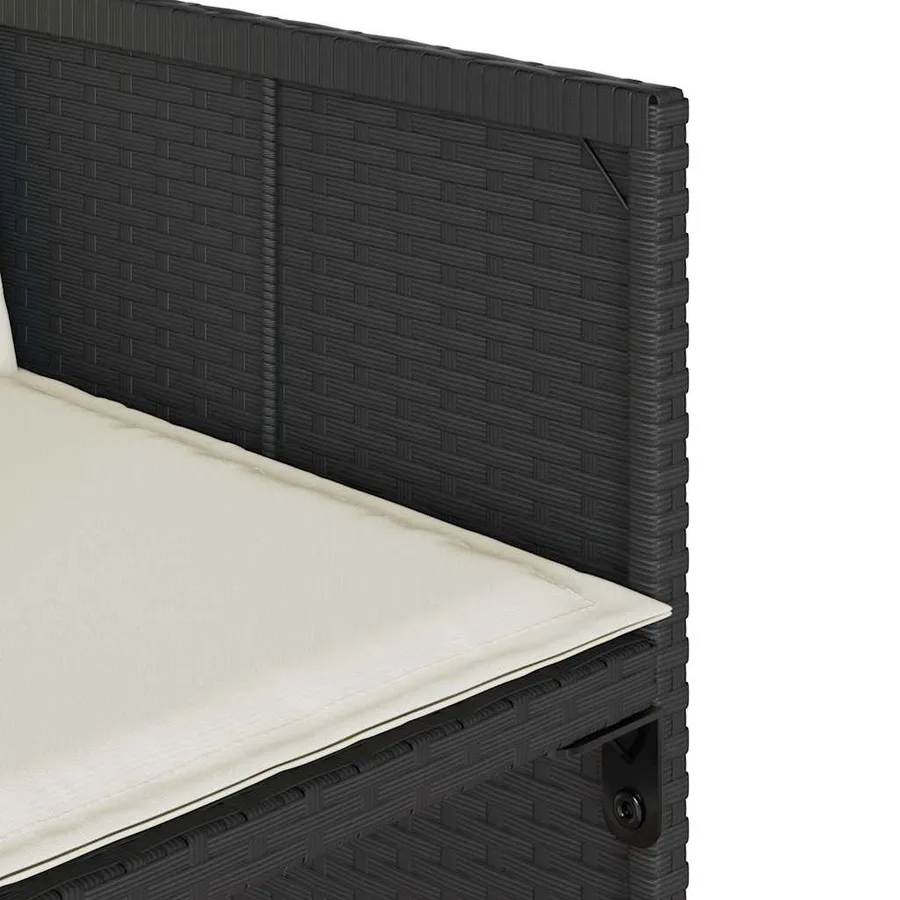 Ensemble à manger de jardin coussins 7pcs Noir Résine tressée - 8