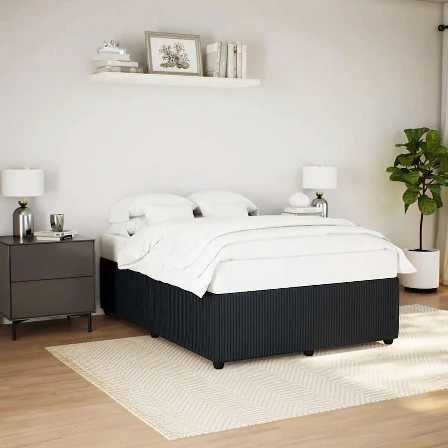 Cadre de lit sans matelas noir 140x200 cm velours