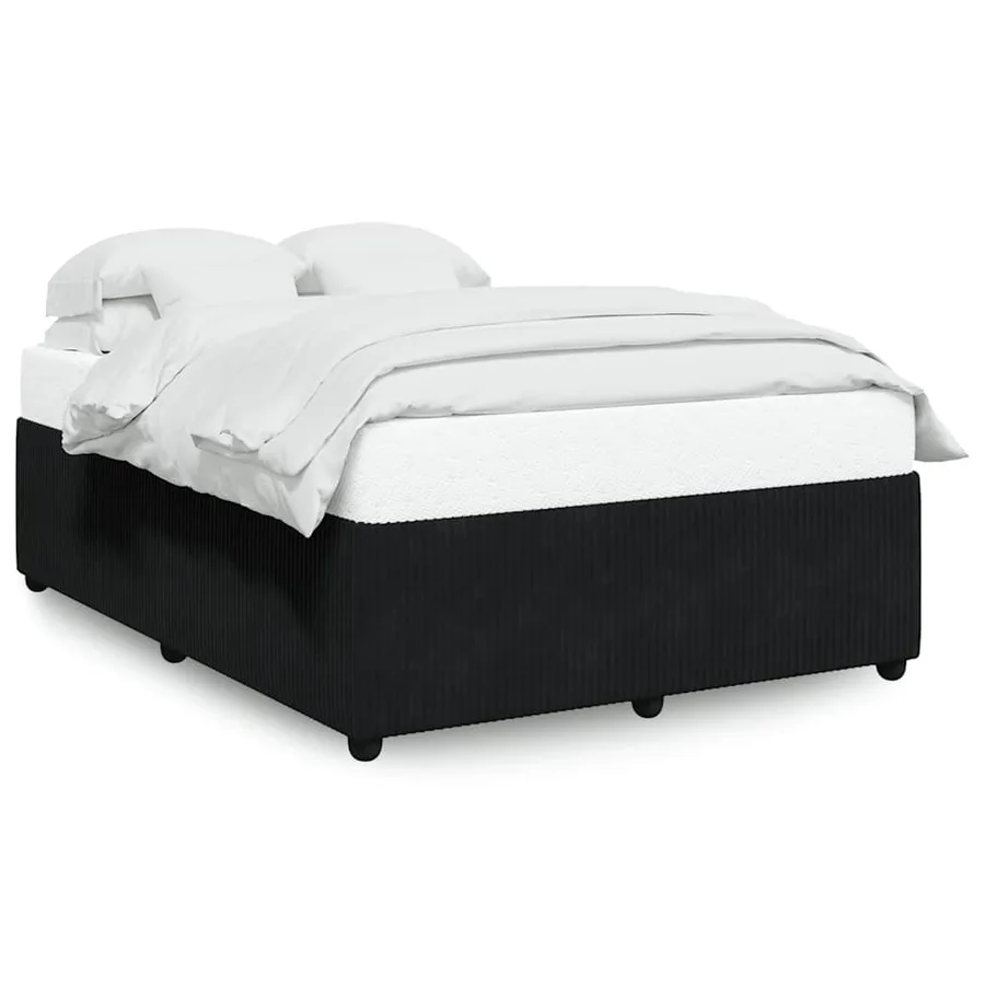 Cadre de lit sans matelas noir 140x200 cm velours - 2