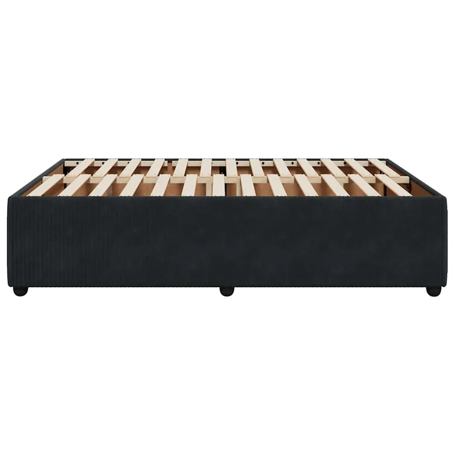 Cadre de lit sans matelas noir 140x200 cm velours - 5