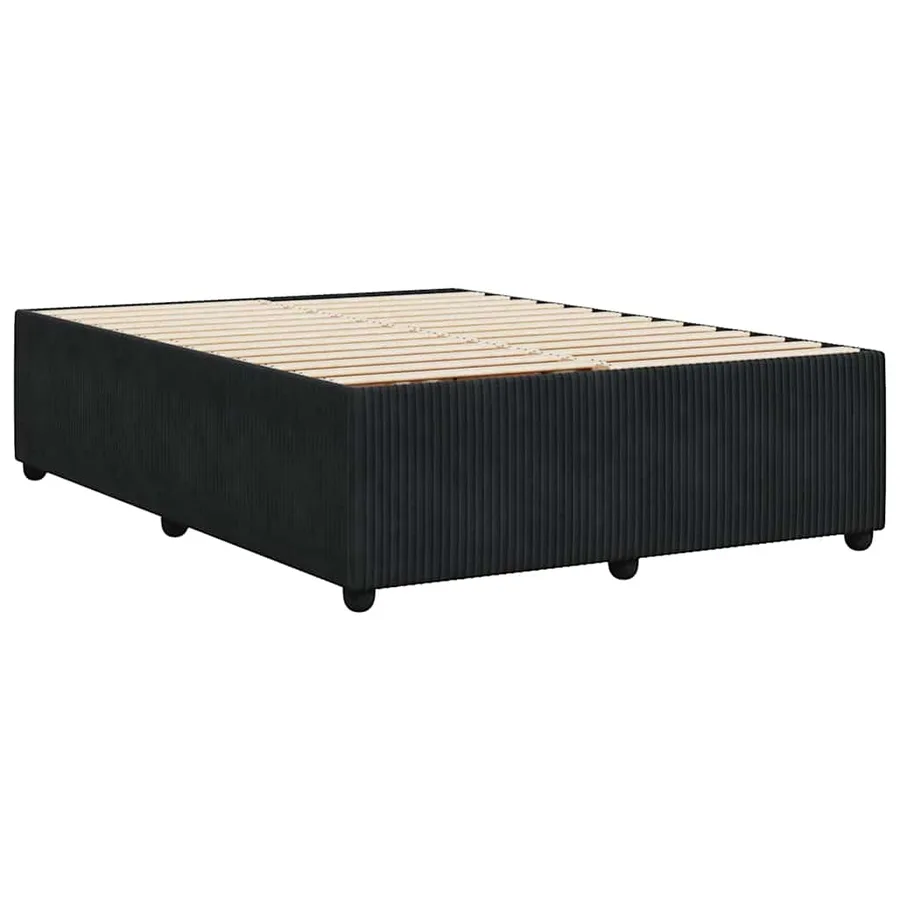 Cadre de lit sans matelas noir 140x200 cm velours - 6