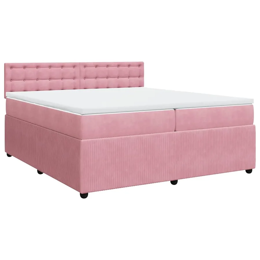 Sommier à lattes de lit avec matelas Rose 200x200 cm Velours - 2