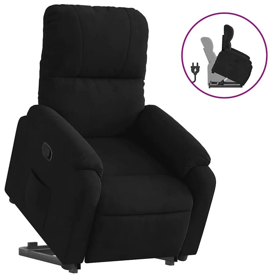 Fauteuil inclinable noir tissu microfibre - 2