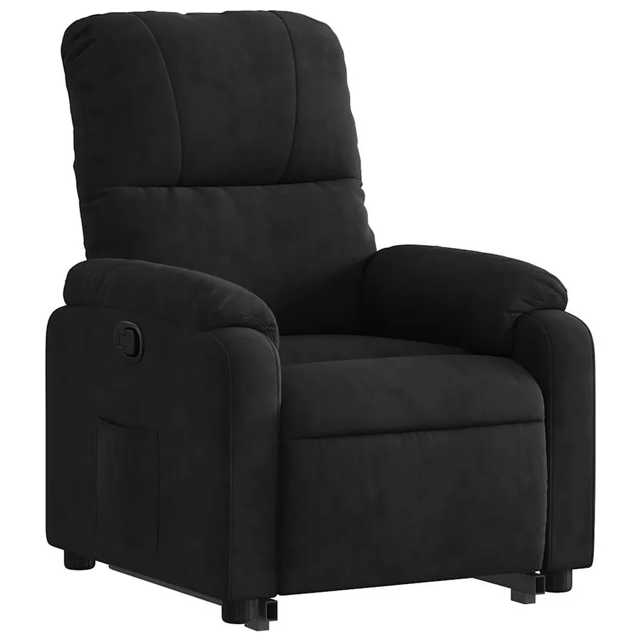 Fauteuil inclinable noir tissu microfibre - 4
